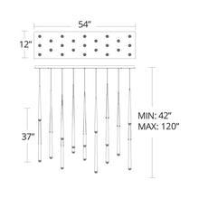 Load image into Gallery viewer, Cascade Linear LED Chandelier - line drawing.
