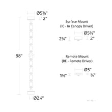 Load image into Gallery viewer, Entice LED Pendant Light - line drawing.
