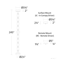 Load image into Gallery viewer, Entice LED Pendant Light - line drawing.

