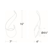 Load image into Gallery viewer, Flamme Outdoor LED Wall Light - line drawing.
