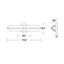 Load image into Gallery viewer, Javelin LED Bath Vanity Light - line drawing.
