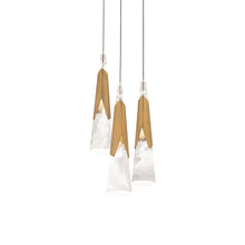 Load image into Gallery viewer, Kilt Round LED Pendant Light in Aged Brass (3-Light).
