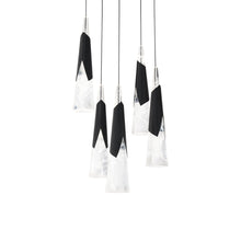 Load image into Gallery viewer, Kilt Round LED Pendant Light in Black (5-Light).
