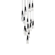 Load image into Gallery viewer, Kilt Round LED Pendant Light in Black (15-Light).
