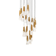 Load image into Gallery viewer, Kilt Round LED Pendant Light in Aged Brass (21-Light).
