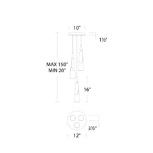 Load image into Gallery viewer, Kilt Round LED Pendant Light - line drawing.
