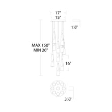 Load image into Gallery viewer, Kilt Round LED Pendant Light - line drawing.
