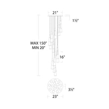 Load image into Gallery viewer, Kilt Round LED Pendant Light - line drawing.
