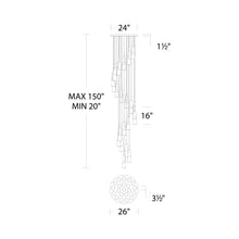 Load image into Gallery viewer, Kilt Round LED Pendant Light - line drawing.
