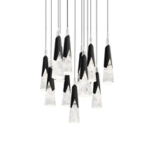 Load image into Gallery viewer, Kilt Square LED Pendant Light in Black (13-Light).

