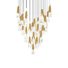 Load image into Gallery viewer, Kilt Square LED Pendant Light in Aged Brass (41-Light).
