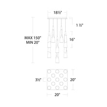 Load image into Gallery viewer, Kilt Square LED Pendant Light - line drawing.
