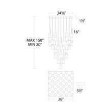 Load image into Gallery viewer, Kilt Square LED Pendant Light - line drawing.
