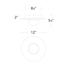 Load image into Gallery viewer, Landed LED Flush Mount Ceiling Light - line drawing.
