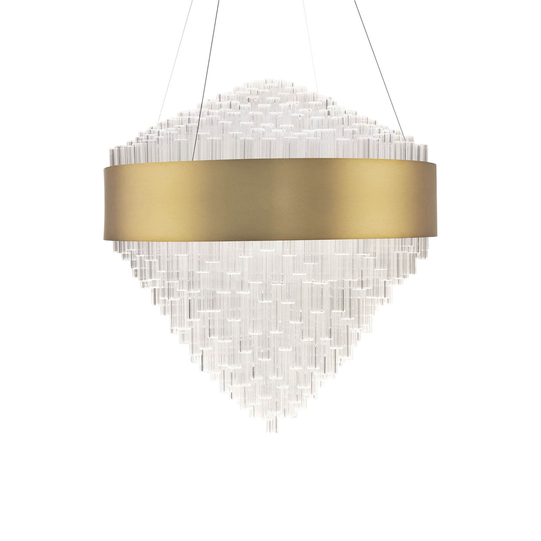 Luzerne LED Pendant Light in Aged Brass.