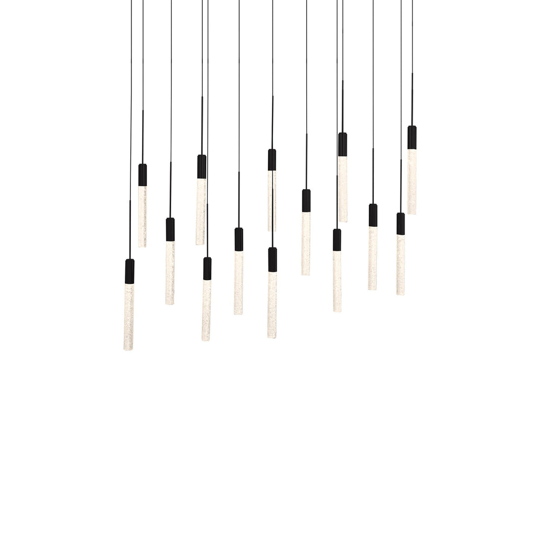 Magic Linear LED Chandelier in Black (14-Light).