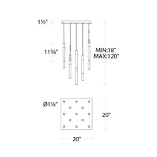 Load image into Gallery viewer, Magic Square LED Pendant Light - line drawing.
