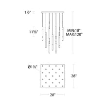 Load image into Gallery viewer, Magic Square LED Pendant Light - line drawing.
