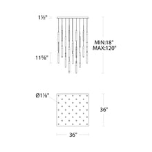 Load image into Gallery viewer, Magic Square LED Pendant Light - line drawing.
