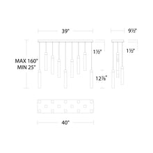 Load image into Gallery viewer, Minx LED Linear Multi Pendant Light - line drawing.

