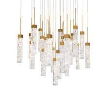 Load image into Gallery viewer, Minx Square LED Multi Pendant Light in Aged Brass (25-Light).

