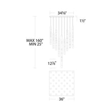 Load image into Gallery viewer, Minx Square LED Multi Pendant Light - line drawing.
