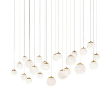 Load image into Gallery viewer, Pisces LED Linear Pendant Light in Aged Brass (23-Light).
