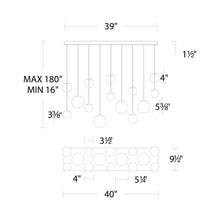 Load image into Gallery viewer, Pisces LED Linear Pendant Light - line drawing.
