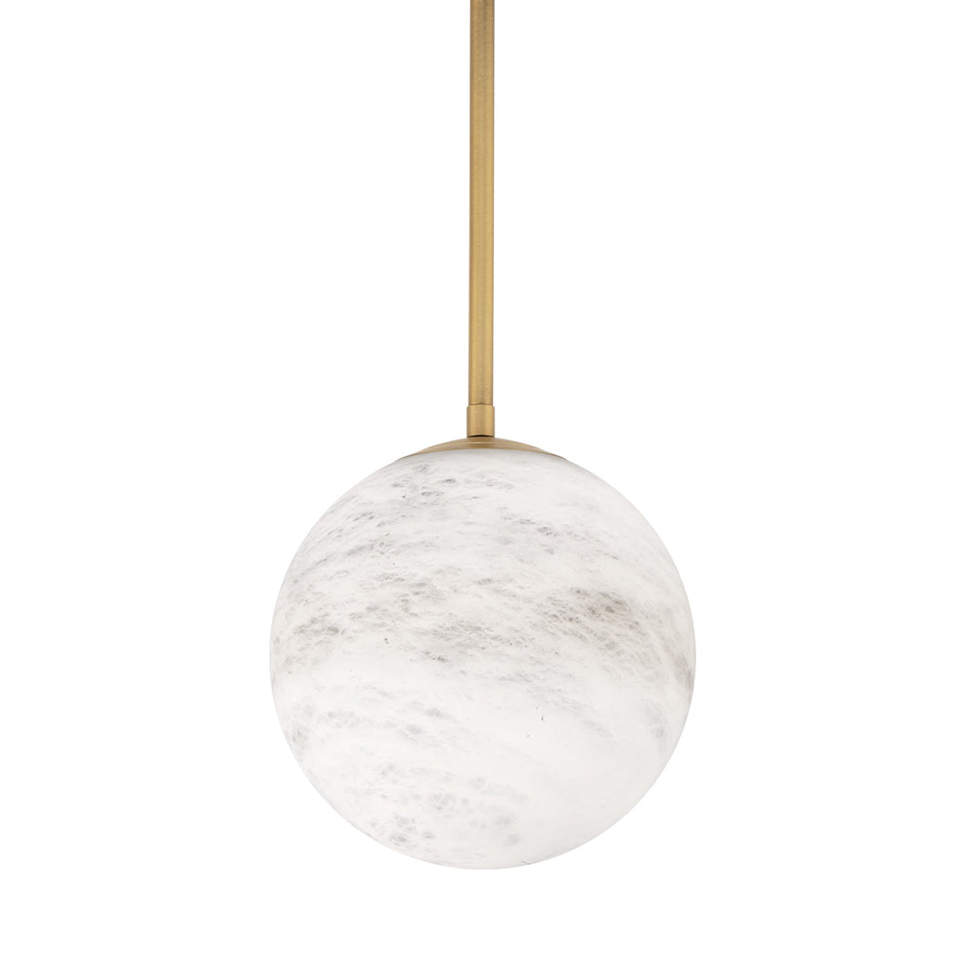 Pisces LED Pendant Light in Aged Brass.