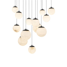 Load image into Gallery viewer, Pisces Square LED Pendant Light in Black (13-Light).
