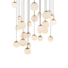 Load image into Gallery viewer, Pisces Square LED Pendant Light in Aged Brass (25-Light).
