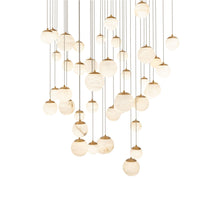 Load image into Gallery viewer, Pisces Square LED Pendant Light in Aged Brass (41-Light).
