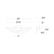 Load image into Gallery viewer, Swoop LED Bath Vanity Light - line drawing.
