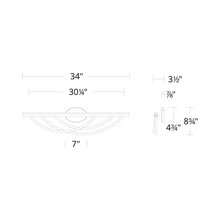 Load image into Gallery viewer, Swoop LED Bath Vanity Light - line drawing.
