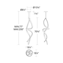 Load image into Gallery viewer, Synopsis LED Pendant Light - line drawing.
