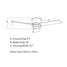 Load image into Gallery viewer, Clarity Max LED Ceiling Fan - line drawing.
