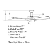 Load image into Gallery viewer, Minimalist LED Ceiling Fan - line drawing.
