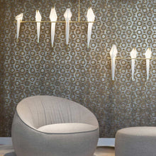 Load image into Gallery viewer, Perch LED Linear Pendant Light in dining room.
