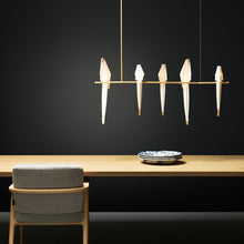 Load image into Gallery viewer, Perch LED Linear Pendant Light in dining room.
