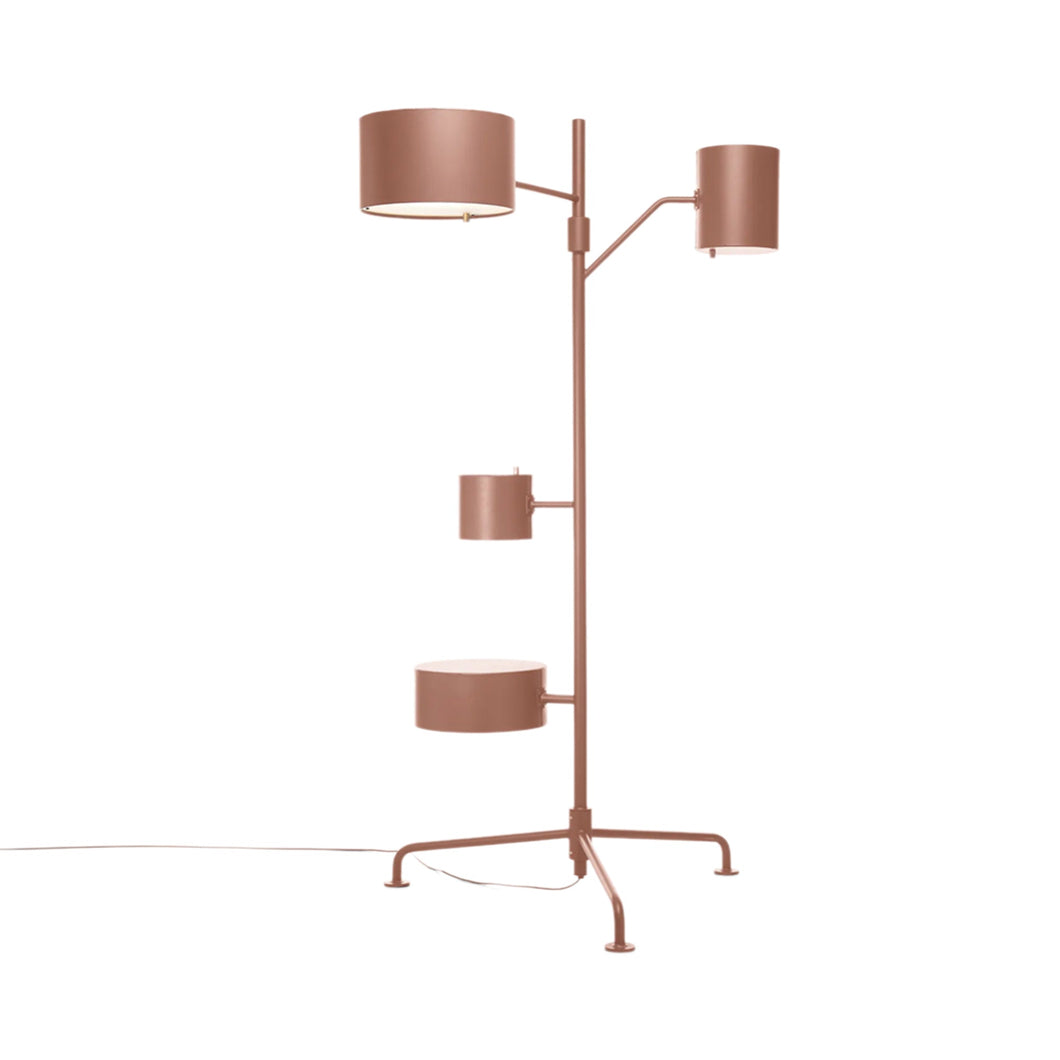Statistocrat LED Floor Lamp in Beige Red.