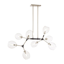 Load image into Gallery viewer, Nexpo Linear Pendant Light in Brushed Nickel/Black (8-Light).
