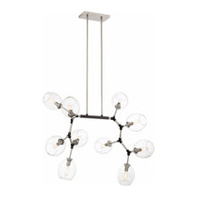 Load image into Gallery viewer, Nexpo Linear Pendant Light in Brushed Nickel/Black (10-Light).

