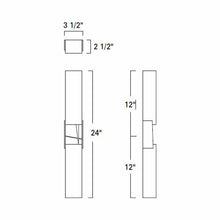 Load image into Gallery viewer, Artemis LED Bath Wall Light - line drawing.

