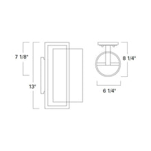 Load image into Gallery viewer, Candela Outdoor LED Wall Light - line drawing.
