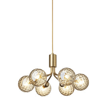 Load image into Gallery viewer, Apiales Chandelier in Brushed Brass/Optic Gold (6-Light).
