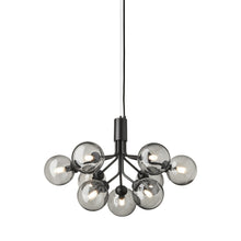 Load image into Gallery viewer, Apiales Chandelier in Satin Black/Smoked Black (9-Light).

