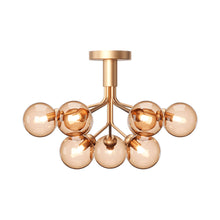 Load image into Gallery viewer, Apiales Semi Flush Mount Ceiling Light in Brushed Brass/Gold (9-Light).

