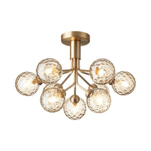 Load image into Gallery viewer, Apiales Semi Flush Mount Ceiling Light in Brushed Brass/Optic Gold (9-Light).
