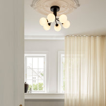 Load image into Gallery viewer, Apiales Semi Flush Mount Ceiling Light in bedroom.
