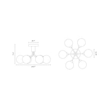 Load image into Gallery viewer, Apiales Semi Flush Mount Ceiling Light - line drawing.
